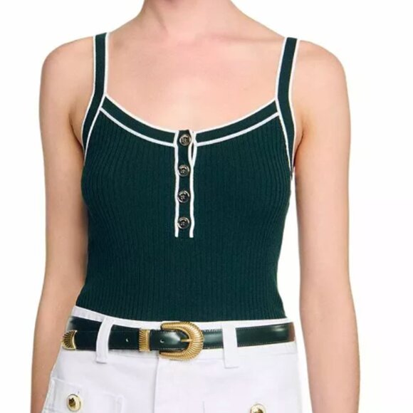 Sandro Two Tone Knit Tank - Picture 2 of 5